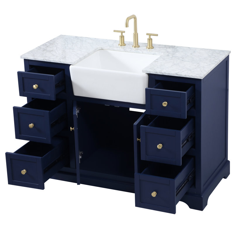 Ensemble de meuble-lavabo simple 48 po Pardue, Bleu