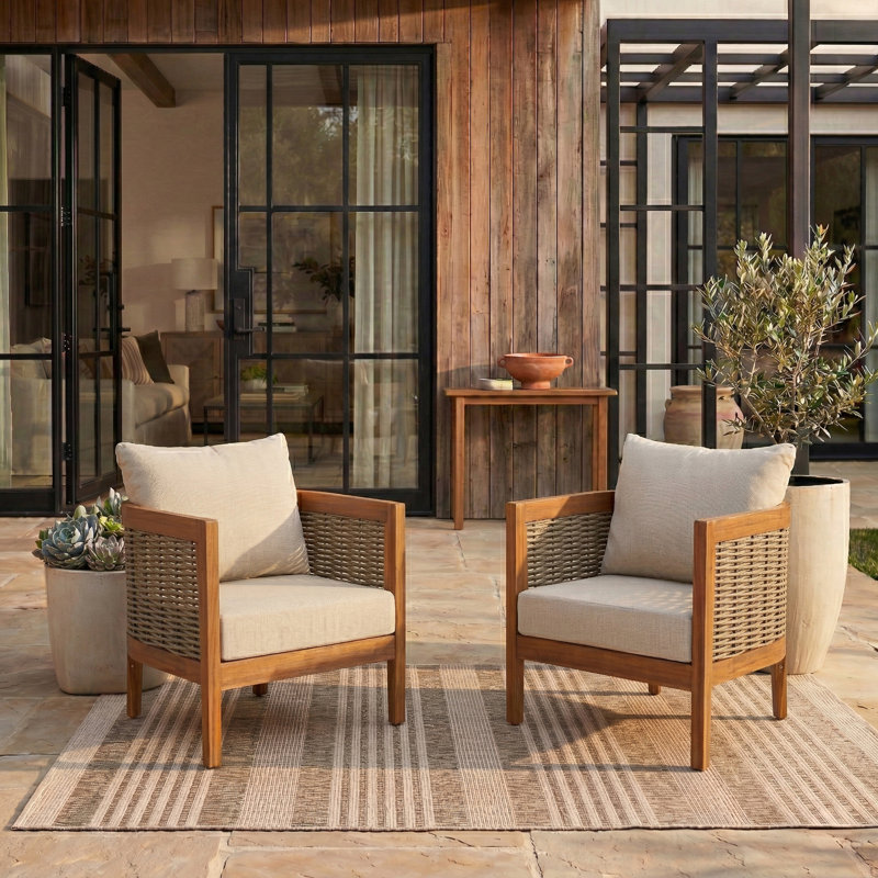 Ensemble de 2 chaises de patio Daun, Natural