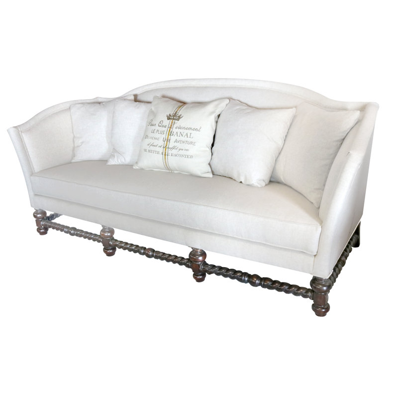 Tamaiya Upholstered 98'' Sofa, White, Without Nailhead