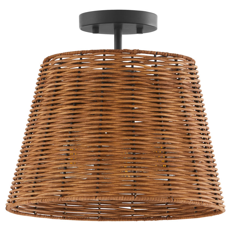 3 Light Semi Flush, Matte Black
