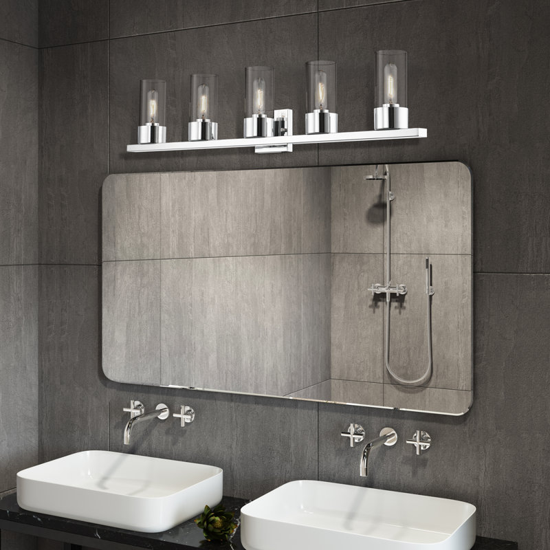 Éclairage pour salle de bain à intensité variable 5 lumières Asenet Anthippi, Chrome poli