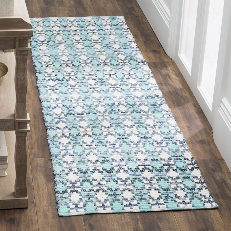Montauk Hand Woven Cotton Geometric Rug, Runner 2'3" x 6'
