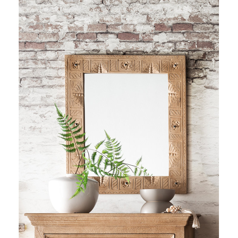 Gelincik Solid Wood Rectangle Wall Mirror