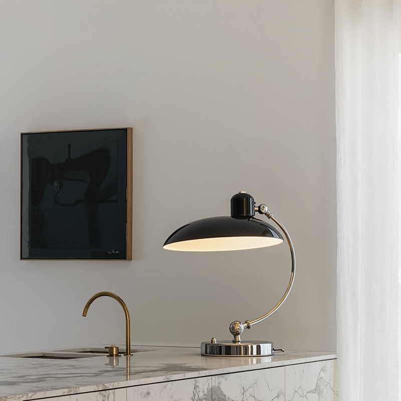 Lampe de table Modern, Noir, noir, noir, noir, H 15,75 po x l 11,22 po x P 11,22 po