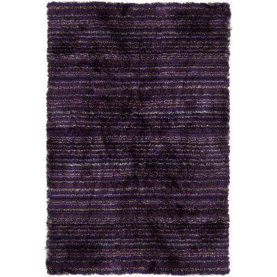 Savona Hand Loomed Striped Area Rug in Purple