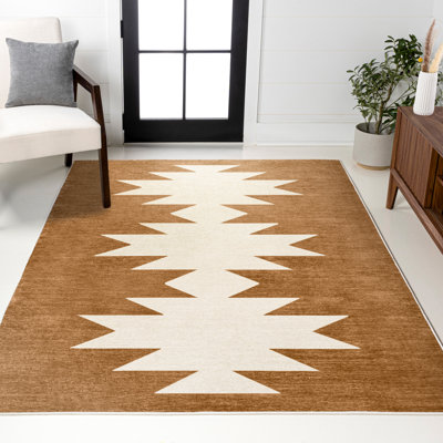 Tapis en terre cuite / crème Norwell Minimalist