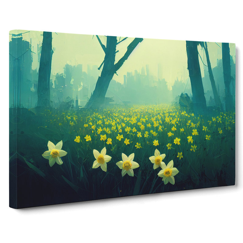 Daffodil Flower Field - Wrapped Canvas, 40cm H x 60cm W x 3cm D