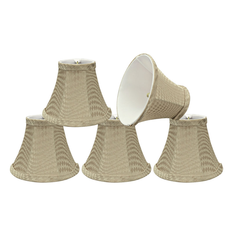 Abat-jour en tissu texturé jacquard H 5 po en tissu beige foncé