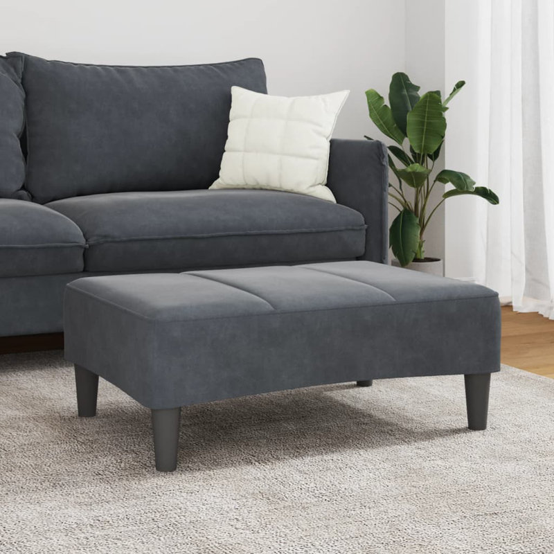 Ebern Designs Footstool 30.3"X21.7"X12.2", Fabric, Dark Gray, Brown