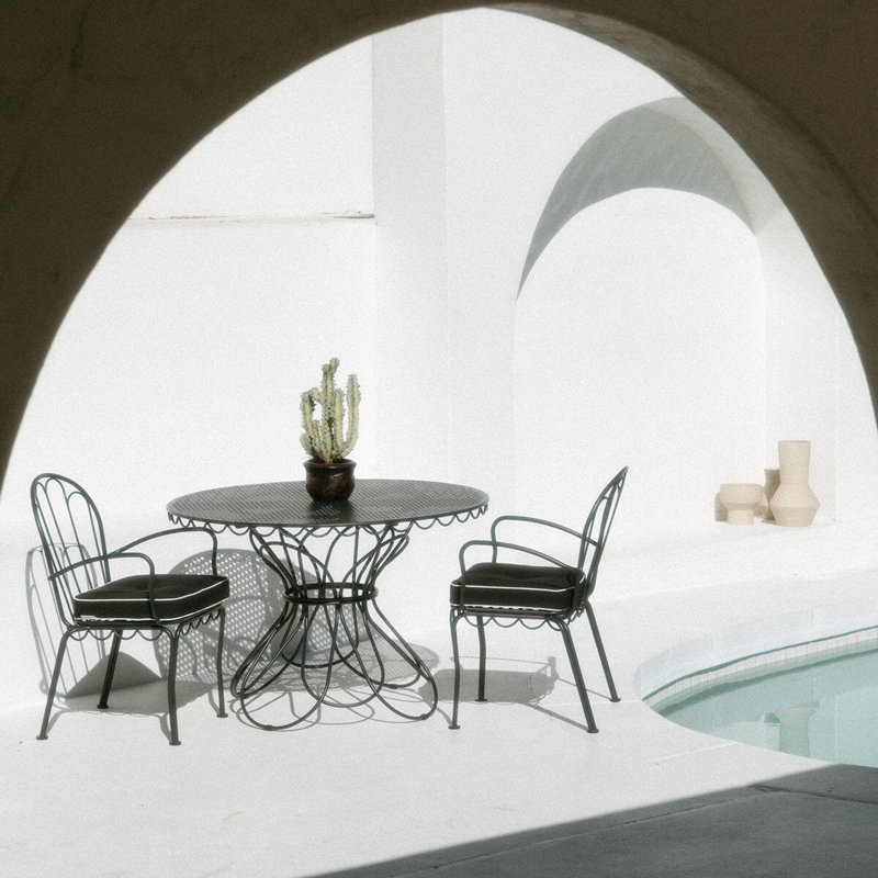 AL Fresco Dining Chair Cushion, Monaco Black Striped