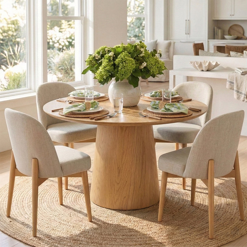 Gweneva 42" W 5-Piece Veneer Dining Set, Beige