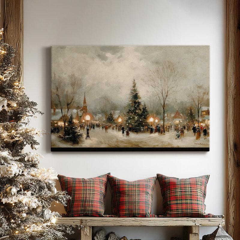 Toile tendue avec châssis Honeyed Yule Whisper, H 12 po x l 18 po
