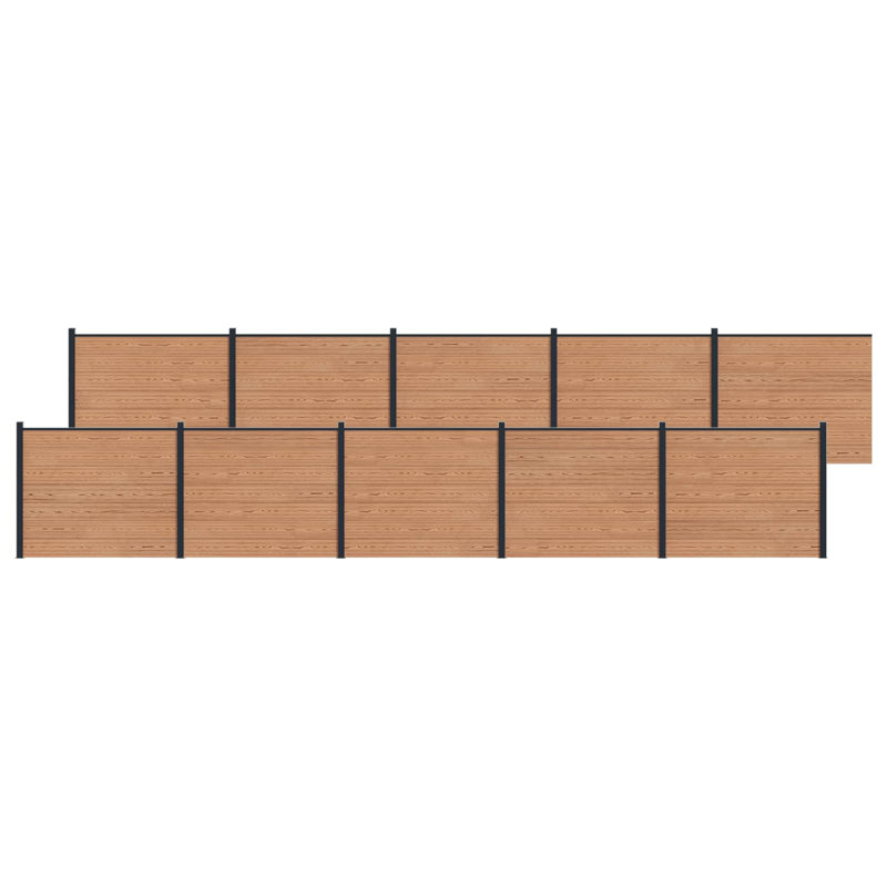 Fencing Kits Fencing with 10 Panel(s) Included, 146cm H x 1692cm W, Brown