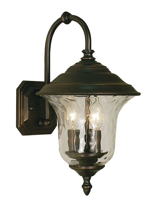 Lanterne suspendue d'extérieur 3 lumières Pardue, Bronze Sienne, H 15 po x l 8,5 po