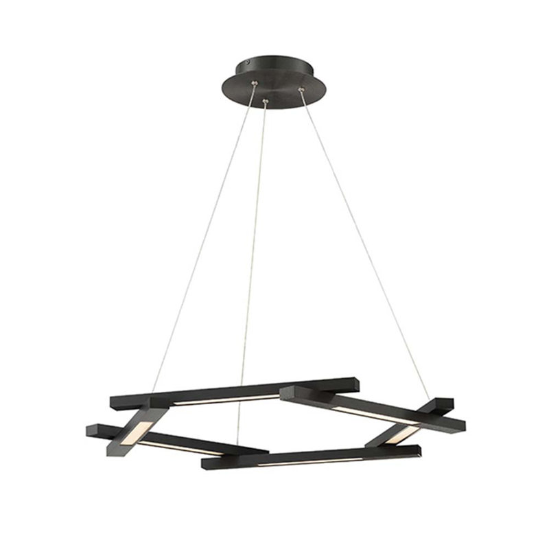Metric 6 - Light Dimmable LED Geometric Chandelier, Black, 1.5" H x 28" W x 28" D