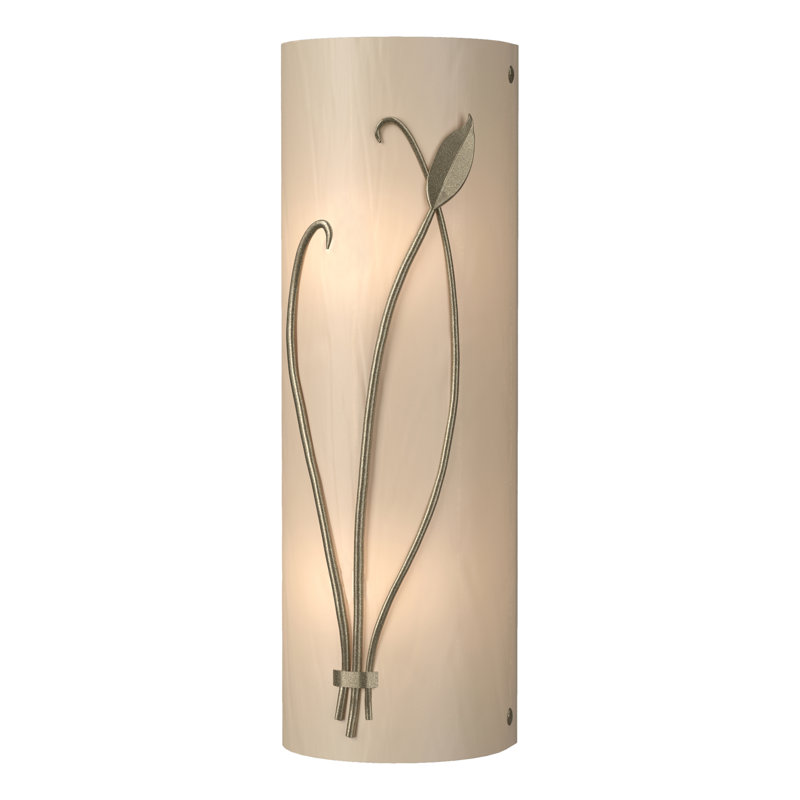 Leaf 2 - Light Flush Mounted Sconce, Soft Gold, Right, White Art Glass