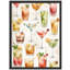 Impression d'art mural encadré à motif de cocktail coloré - Mixed Drinks Design Kitchen Bar-125211859-125211861