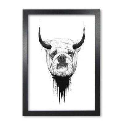 Bulldog Horns 1 Piece Single Picture Frame Wall Art