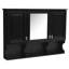 Armoire à pharmacie de 41 pouces avec miroir mural, 3 portes, tablettes réglables et rangement pour le salon