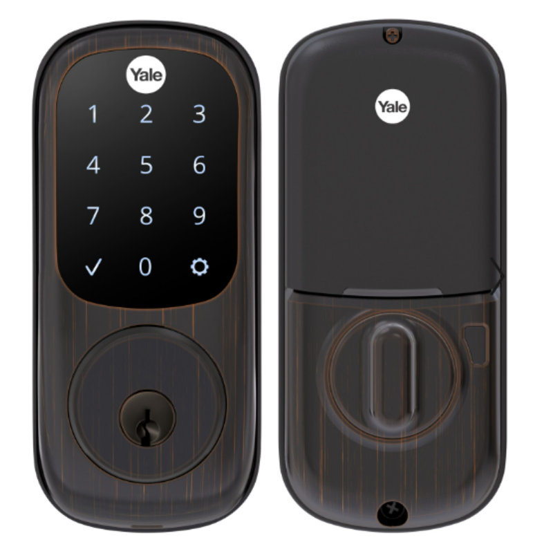 Écran tactile Assure Lock avec poignée Ridgefield, Bronze frotté à l'huile