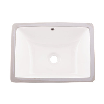 Lavabo de salle de bain carré encastré en céramique 13,5625 po DAX