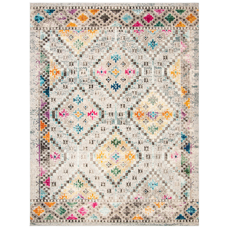 Felty Southwestern Gray/Yellow/Blue Area Rug