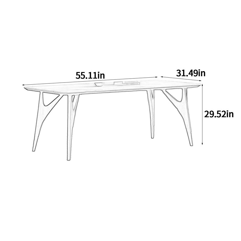 White rock slab dining table, 29.52"H x 55.11"L x 31.49"W