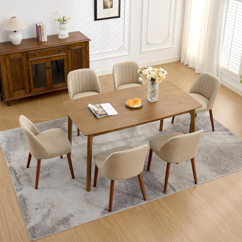 Linen Upholstered Side Chair, Chameau, Chameau