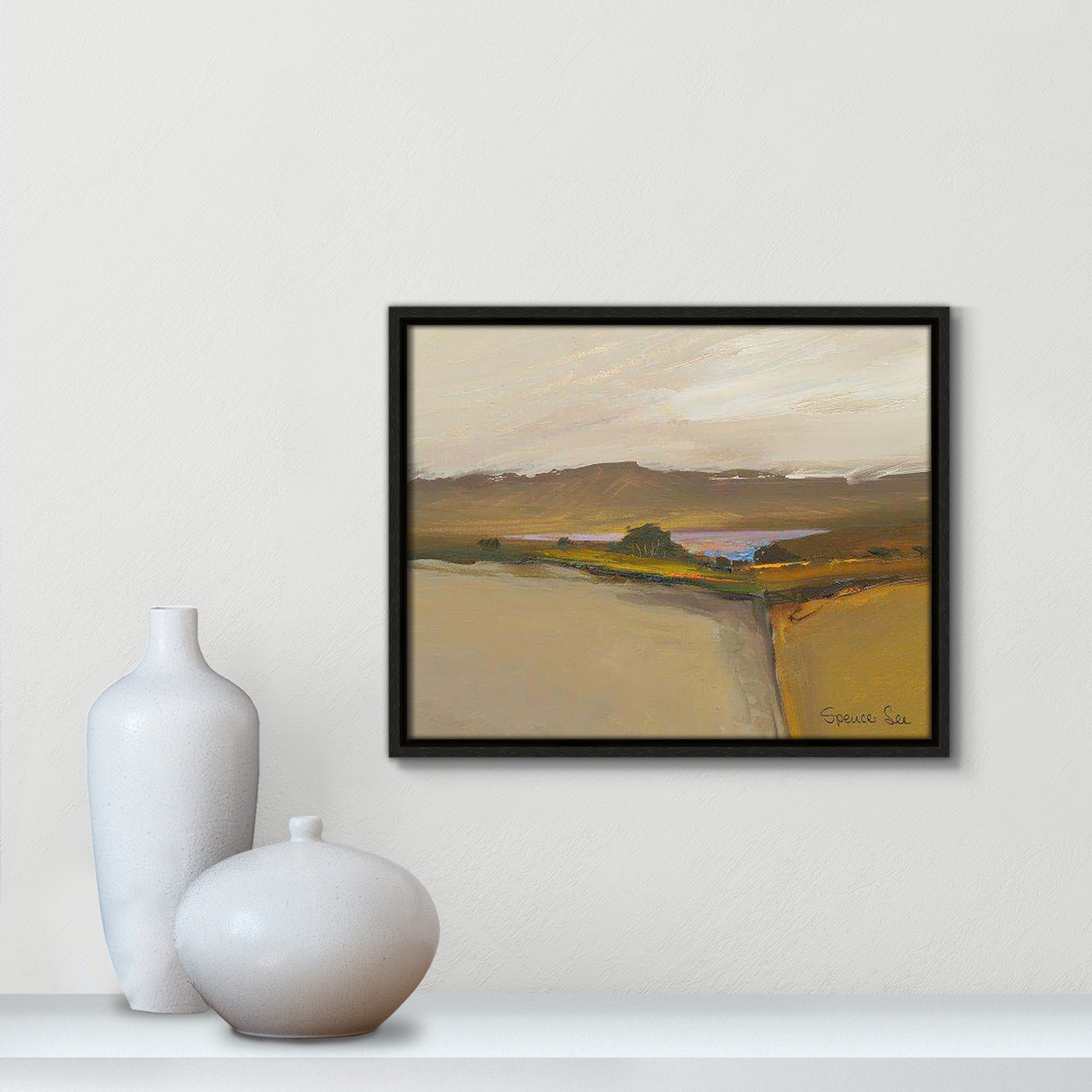 Heaven And Earth IV by Spencer Lee, Espresso Framed, 12.5'' H x 15.5'' W x 2'' D