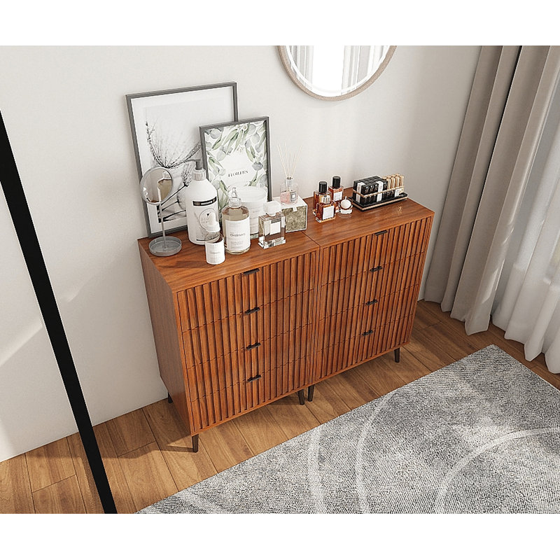 Commode en bois avec tiroirs - Organisateur de rangement spacieux