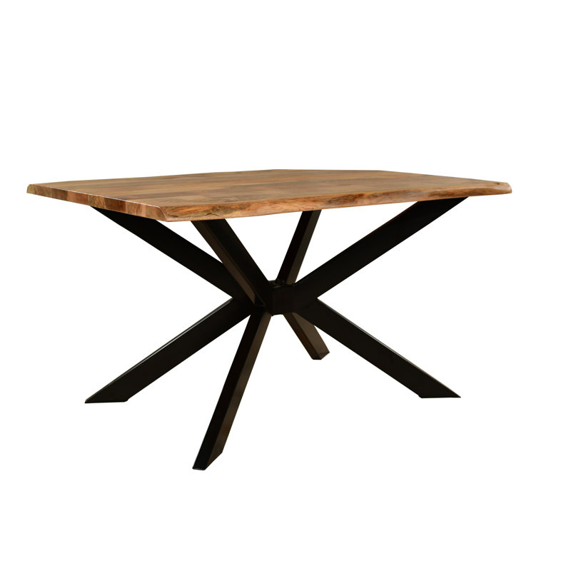 Rectangular Solid Mango Wood Dining Table, Natural Wood, H76 x L135 x W90cm