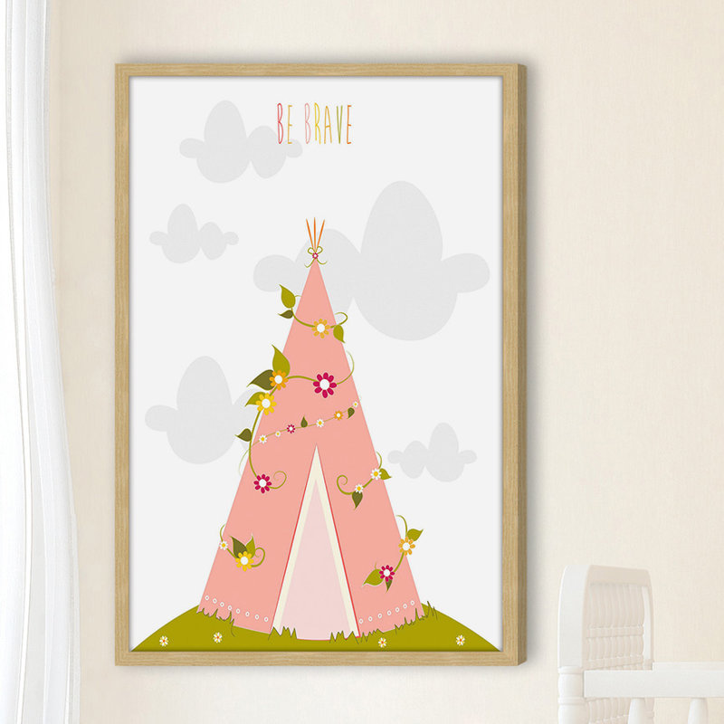 Claris «Pink Tee Pee», reproduction encadrée, H 24 po x l 16 po x P 1,5 po