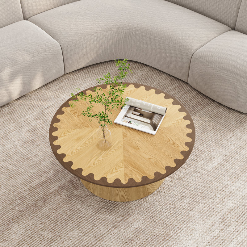 Table d'appoint ronde 35,43 po, table d'appoint en bois manufacturé, avec base robuste, sans assemblage requis