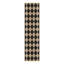 Tapis intérieur / extérieur en lin à motif de losanges lavables avec envers antidérapant Amelia, noir / brun-1081711373