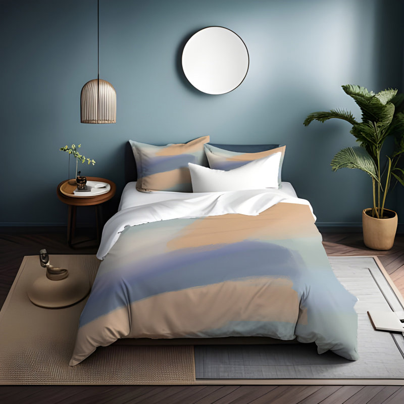 Polyester Abstract Duvet Cover, King Duvet Cover + 2 King Shams