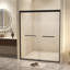 Porte de douche durable en verre trempé de 50 à 54 po de largeur avec cadre en aluminium et poignée en acier inoxydable pour plus de sécurité et de style