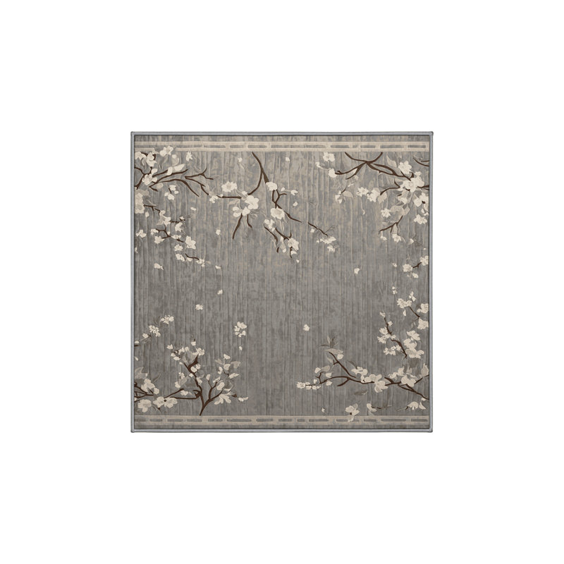Tapis gris lavable à la machine, Carré 4 pi