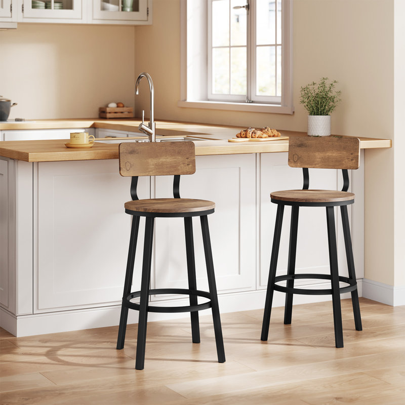 Anginette Counter Stool with Metal Frame, Brown/Black