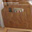 Chaise berçante avec repose-pieds réglable - dossier haut, revêtement ergonomique Boucle, pieds robustes en bois, poche latérale