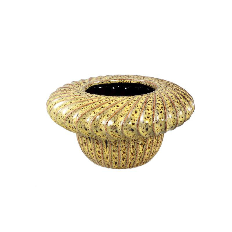 Baldwinville Ceramic Indoor Pot Planter, 14cm H x 28cm W x 28cm D, Yellow