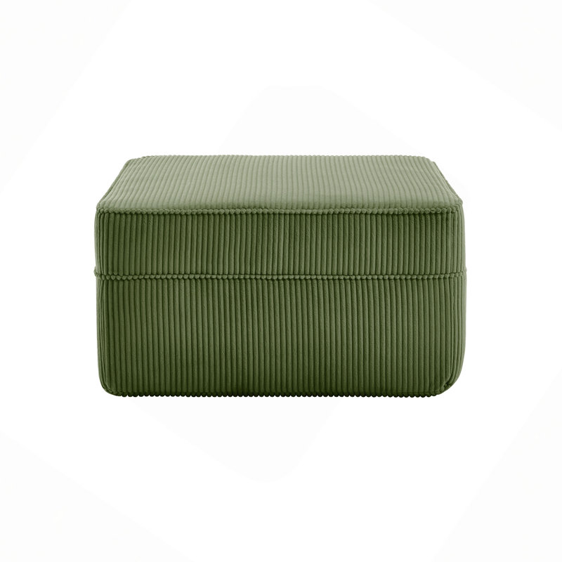 Martha Ottoman Corduroy, Green