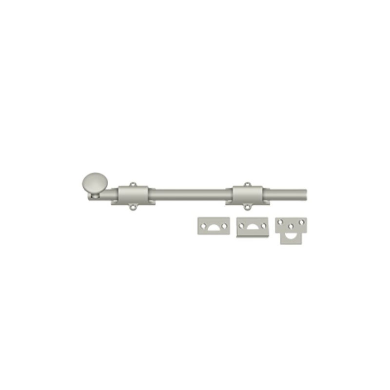 Deltana 12SB15 12" Surface Bolt; Heavy Duty; Satin Nickel Finish, Brushed Nickel