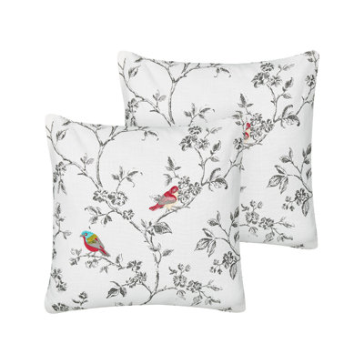 Dempsey Animal Print White Square Cushion
