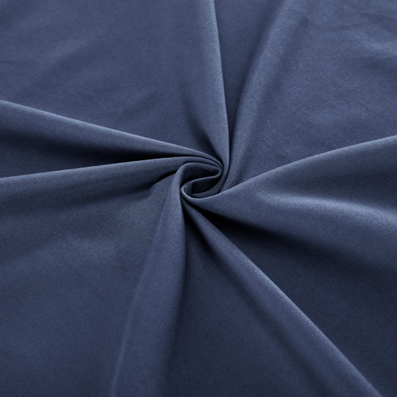 Navy Blue Queen Size Polyester Pleated Bed Skirt with 15-inch Drop