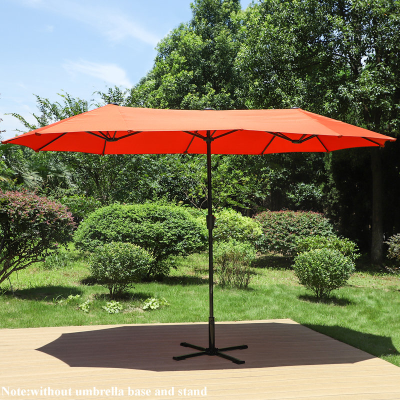 396.24cm X 198.12cm Rectangular Market Parasol, Red