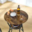 Ensemble de table de bar ronde et tabouret avec tablette, tabouret rembourré avec dossier