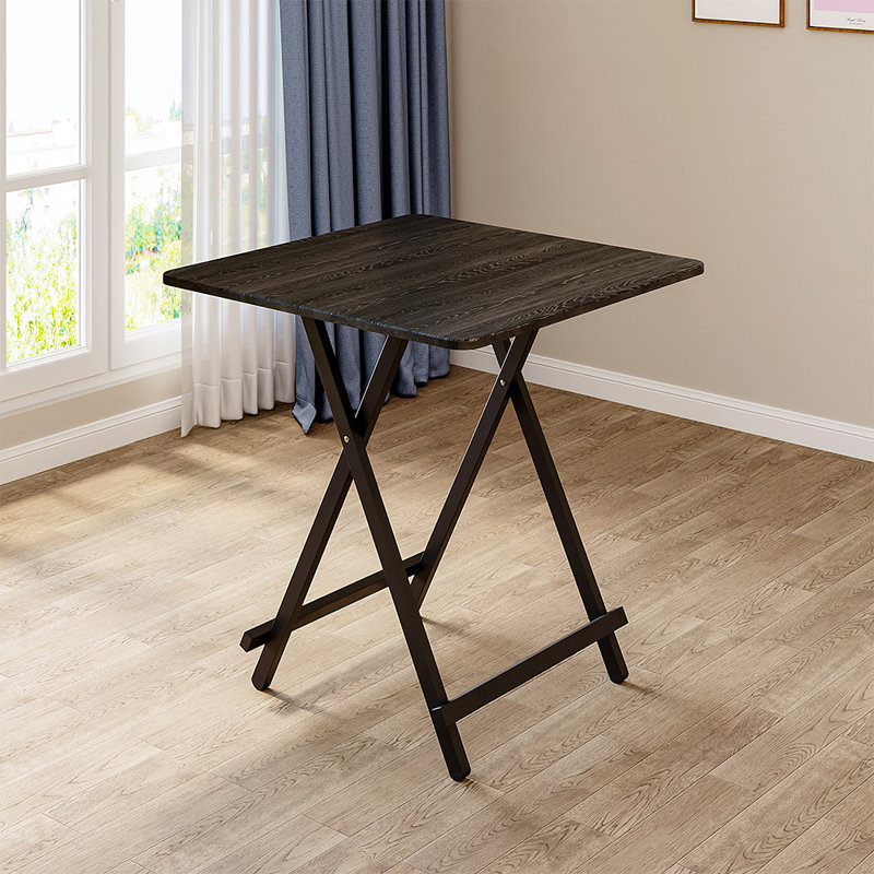 Kruter Foldable Square Dining Table, 74cm H x 70cm L x 70cm W, Black