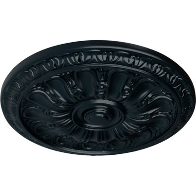 Endurathane Kirke Ceiling Medallion, 15 3/4"OD x 5/8"P (Fits Canopies up to 3 3/4"), Hand-Painted Night Shade Finish