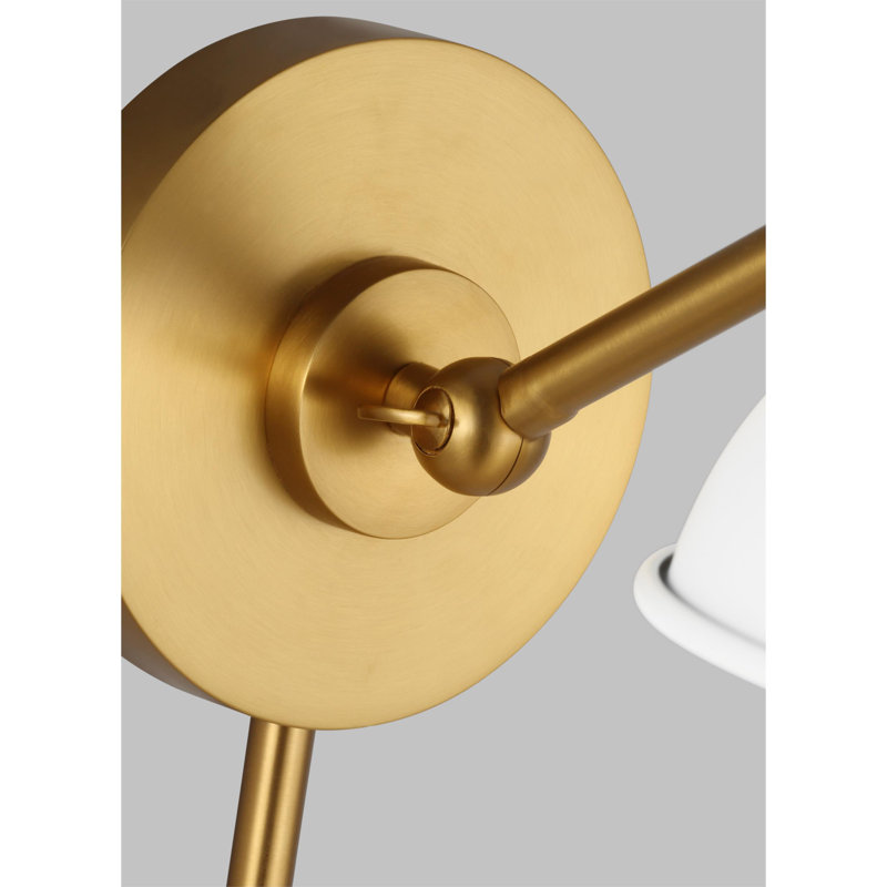 Wellfleet 1 - Light Armed Sconce, Burnished Brass, Matte White