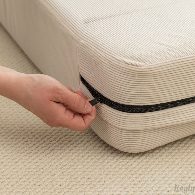 Boneless Foldable Sofa Bed With Pillow, Beige